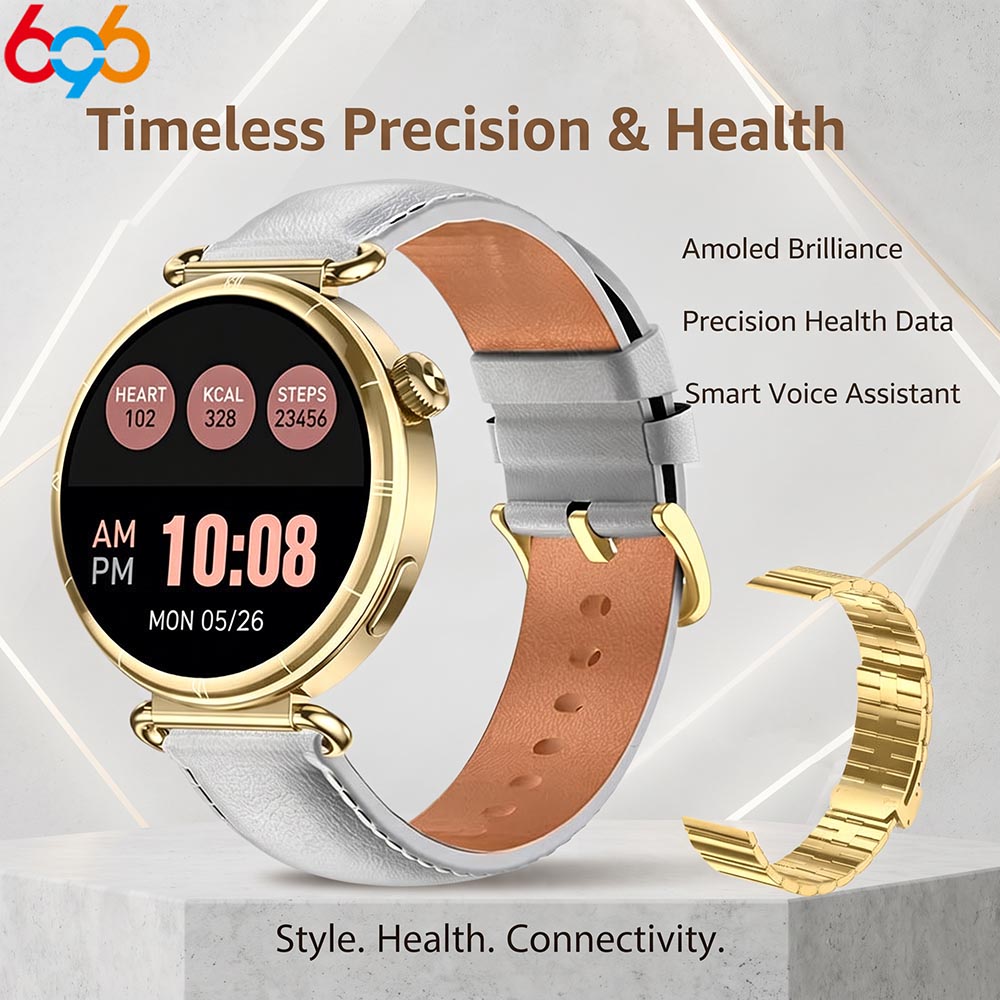 Watches Ladies Smartwatch - Stilvolle Damen-Smartwatch AMOLED-Display BT-Anruf IP68 Wasserdicht