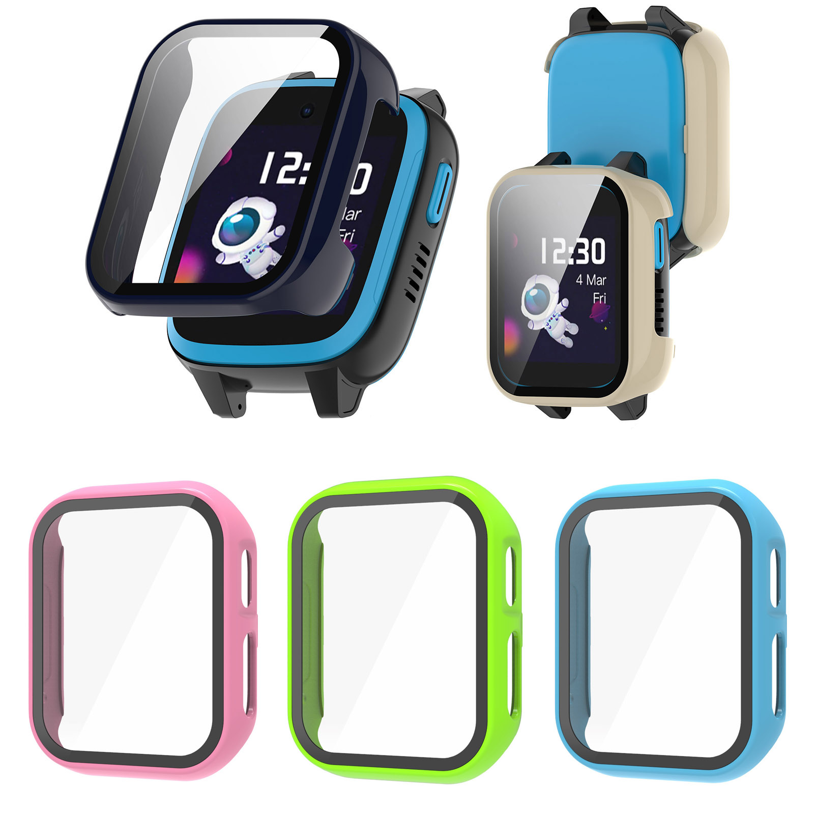 Smartwatch Watches For Kids - Harte Kante Shell Glas Screen Protector