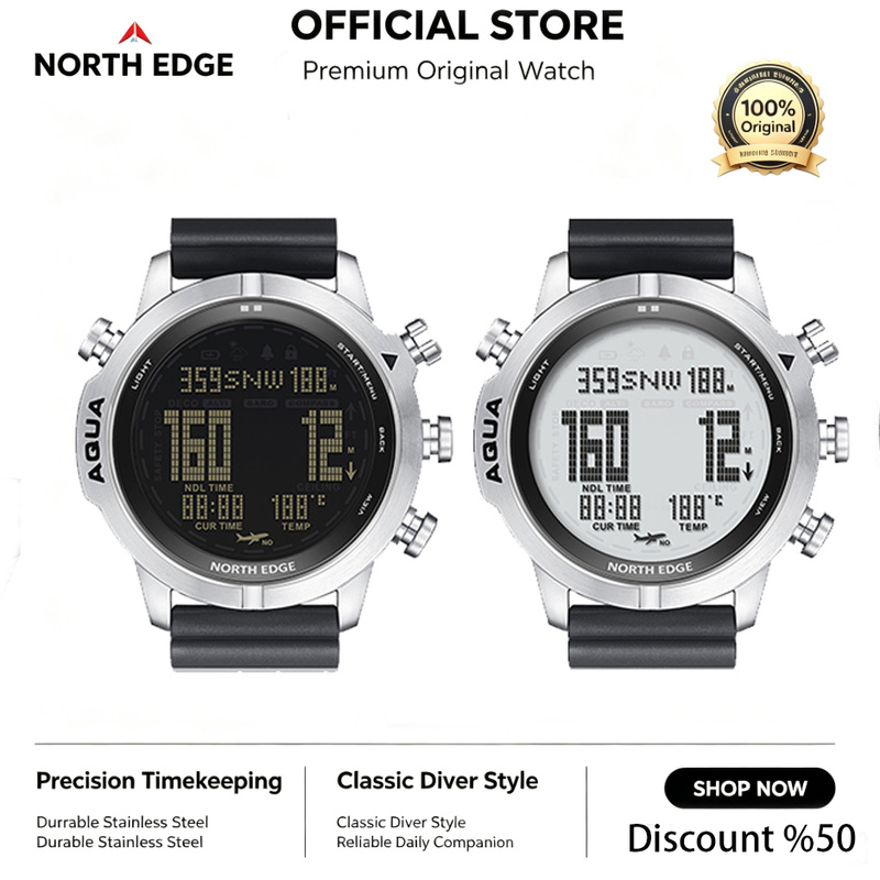 Altimeter Compass Watch - NORTH EDGE Herren Digitaluhr Professioneller Tauchcomputer