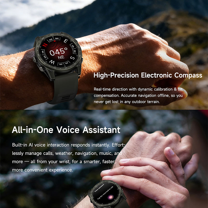 Neue 5ATM Wasserdichte Smartwa – Altimeter Compass Watch Bewertung und Preis
