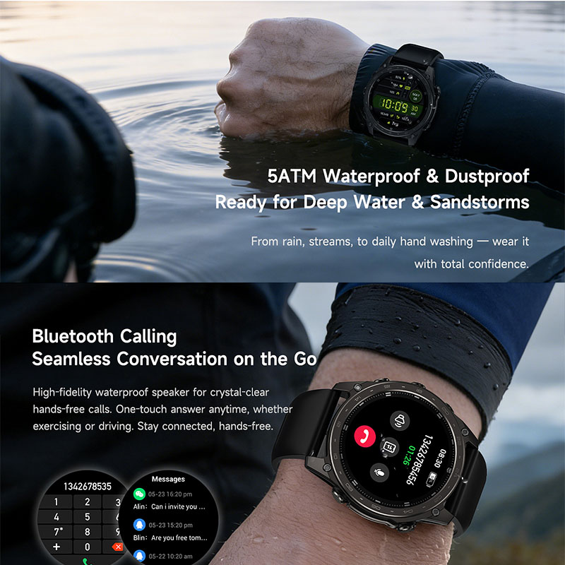 Neue 5ATM Wasserdichte Smartwa – Altimeter Compass Watch Bewertung und Preis